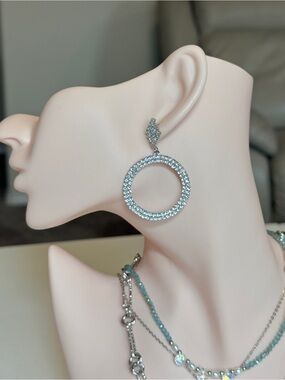 Silver Crystal Drop Earrings